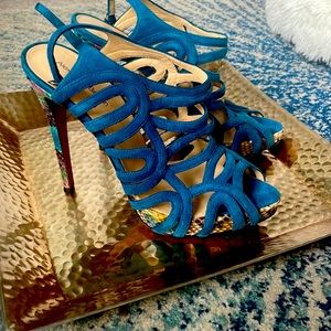 Alexandre Birman high heel snakeskin/suede sandals
